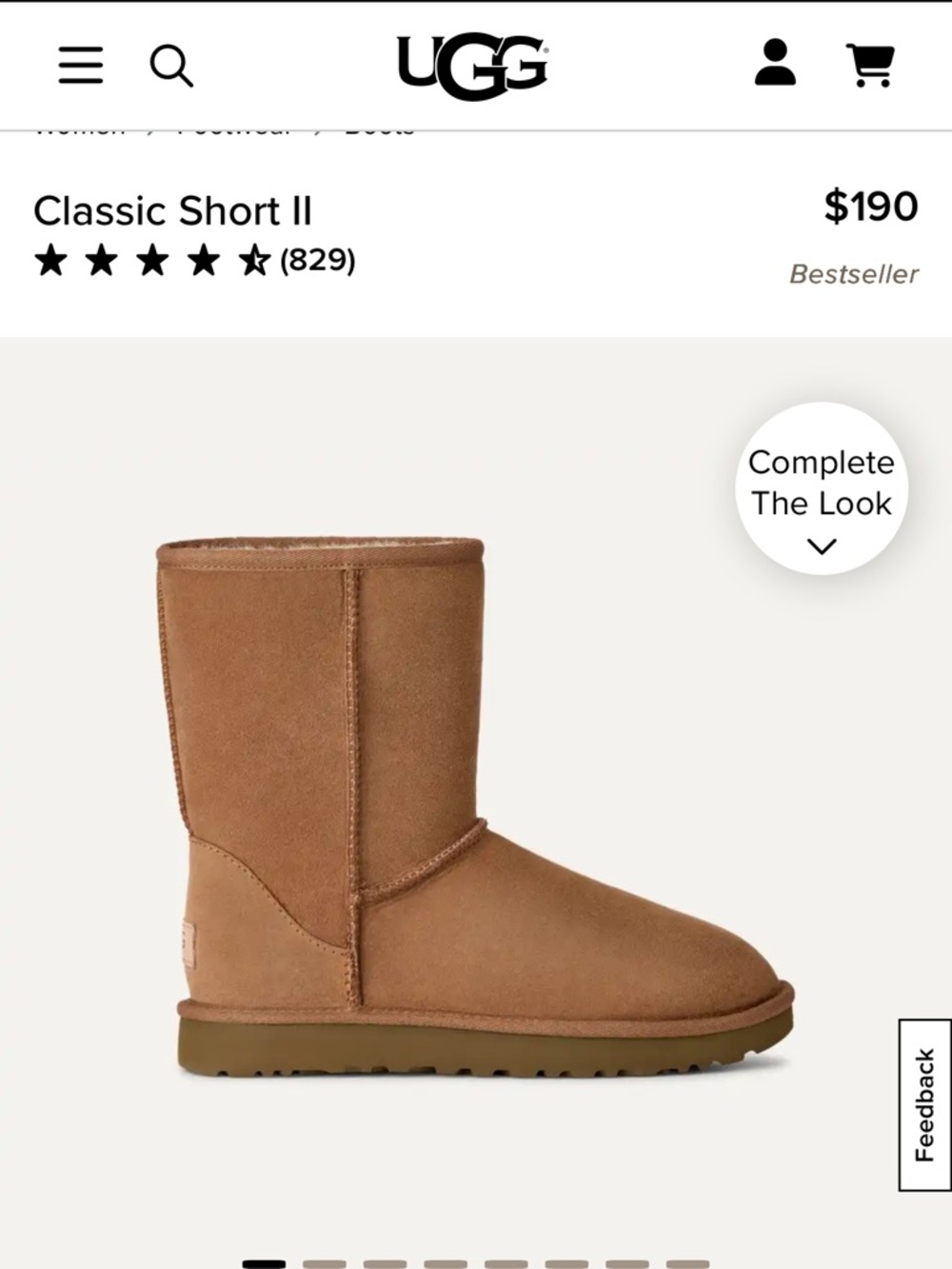 UGG Chestnut Classic Short II - Chestnut